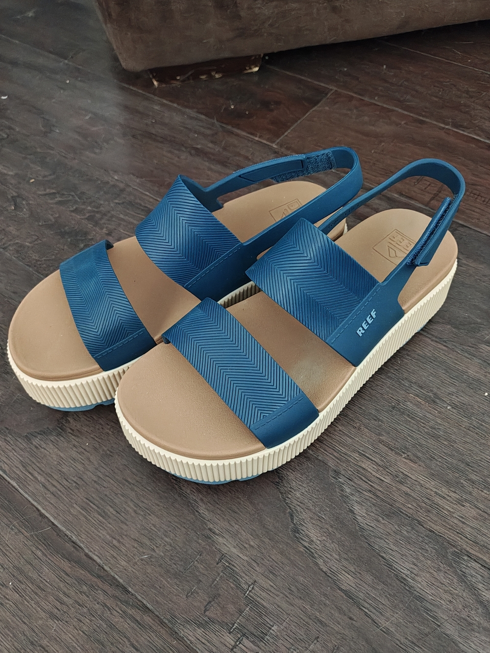 Reef Women’s Blue Platform Slingback Sandals 7